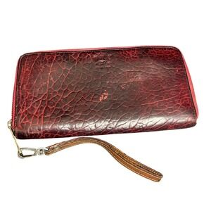 Will Leather Goods Red Italian Leather Clutch Wallet Red Wristlet Unisex‎